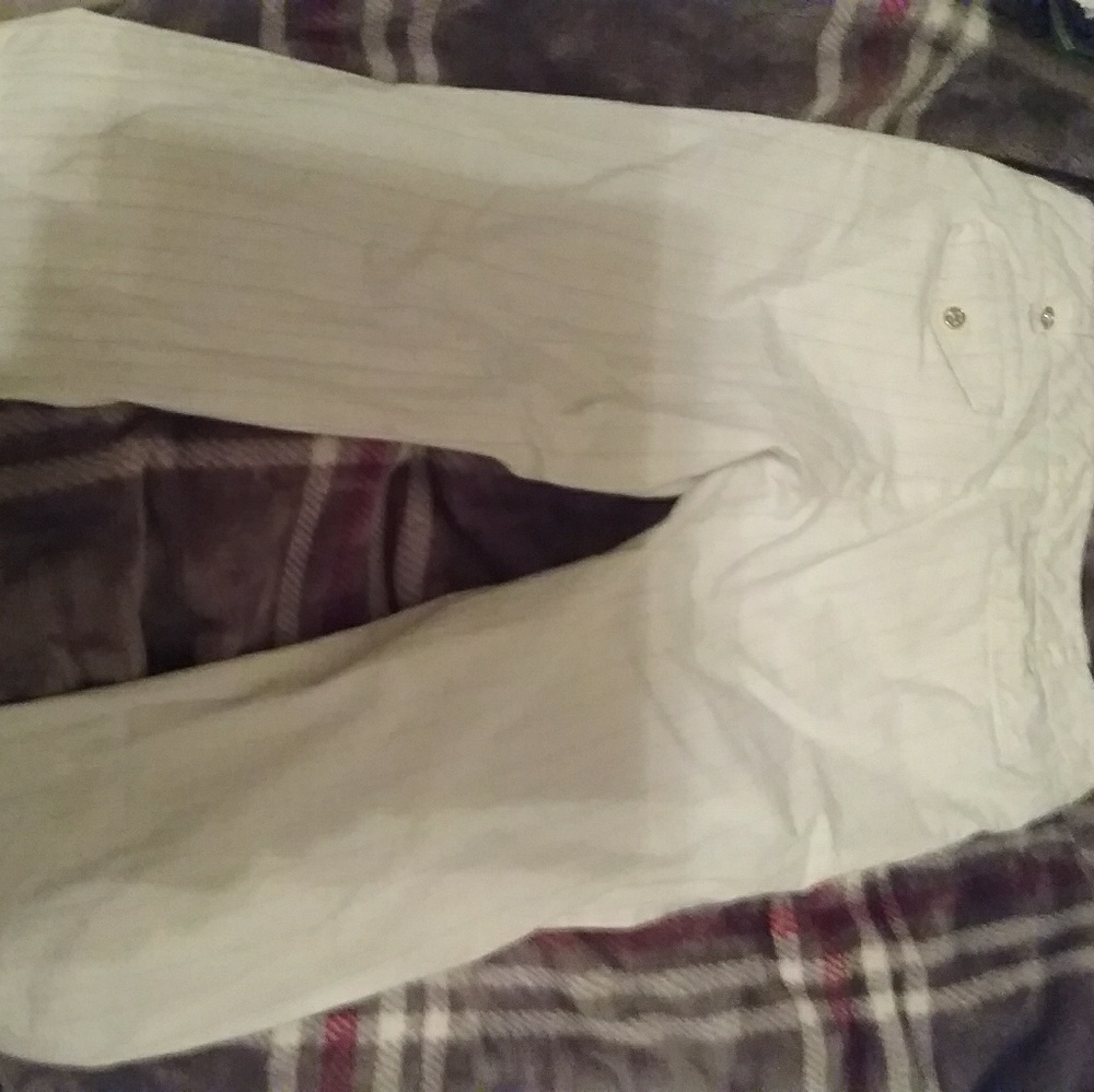 White pinstriped pants